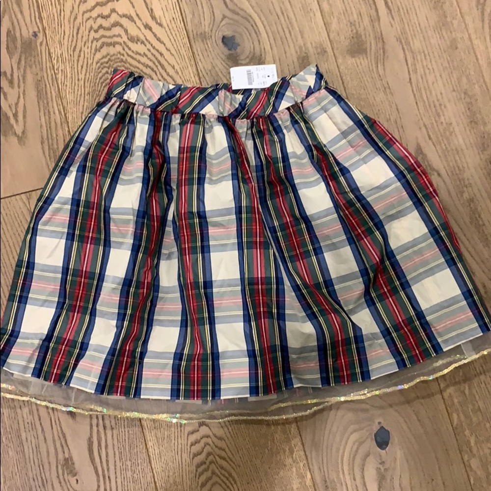 Girls plaid taffeta skirt